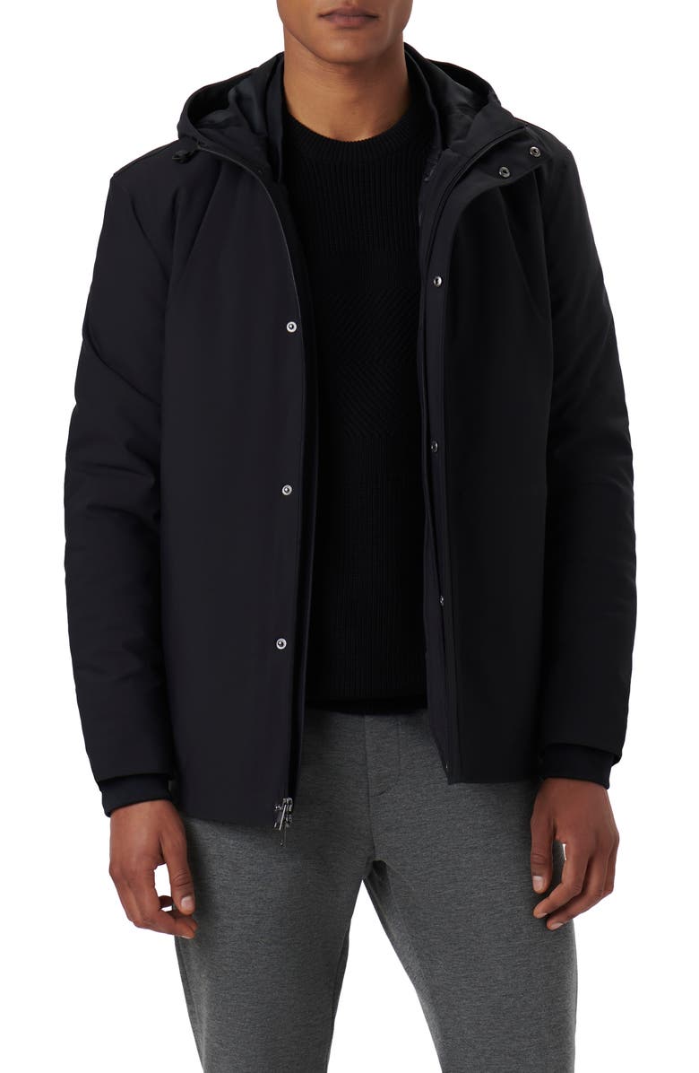 Bugatchi Full Zip Hooded Bomber Jacket, Main, color, 