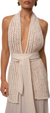 JLUXLABEL Low Tide Crochet Top