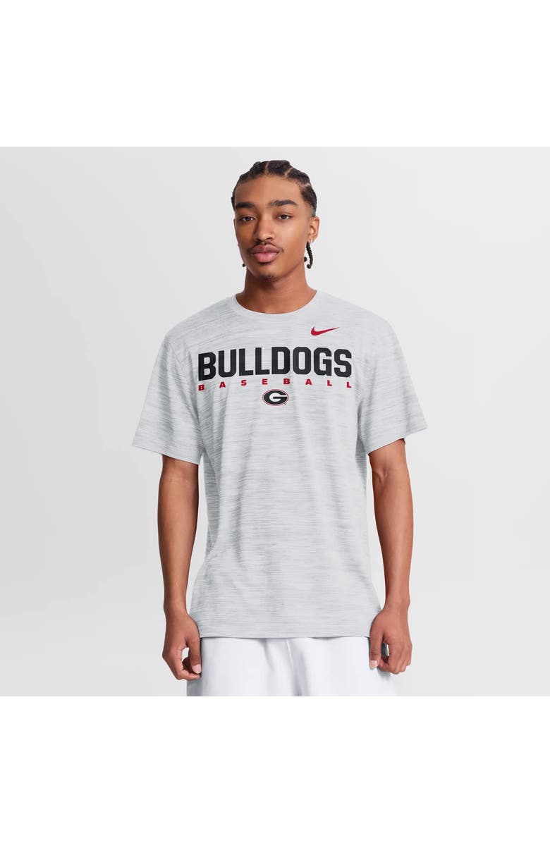 Nike Men's Nike White Georgia Bulldogs Dugout Velocity Dri-FIT T-Shirt, Main, color, White