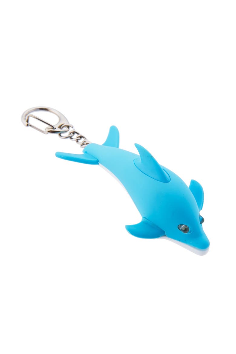 Blue Dolphin Light-Up LED Keychain, Main, color, Blue