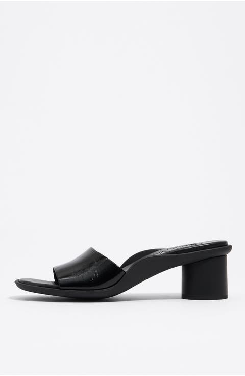Leather Low Heel Sandal