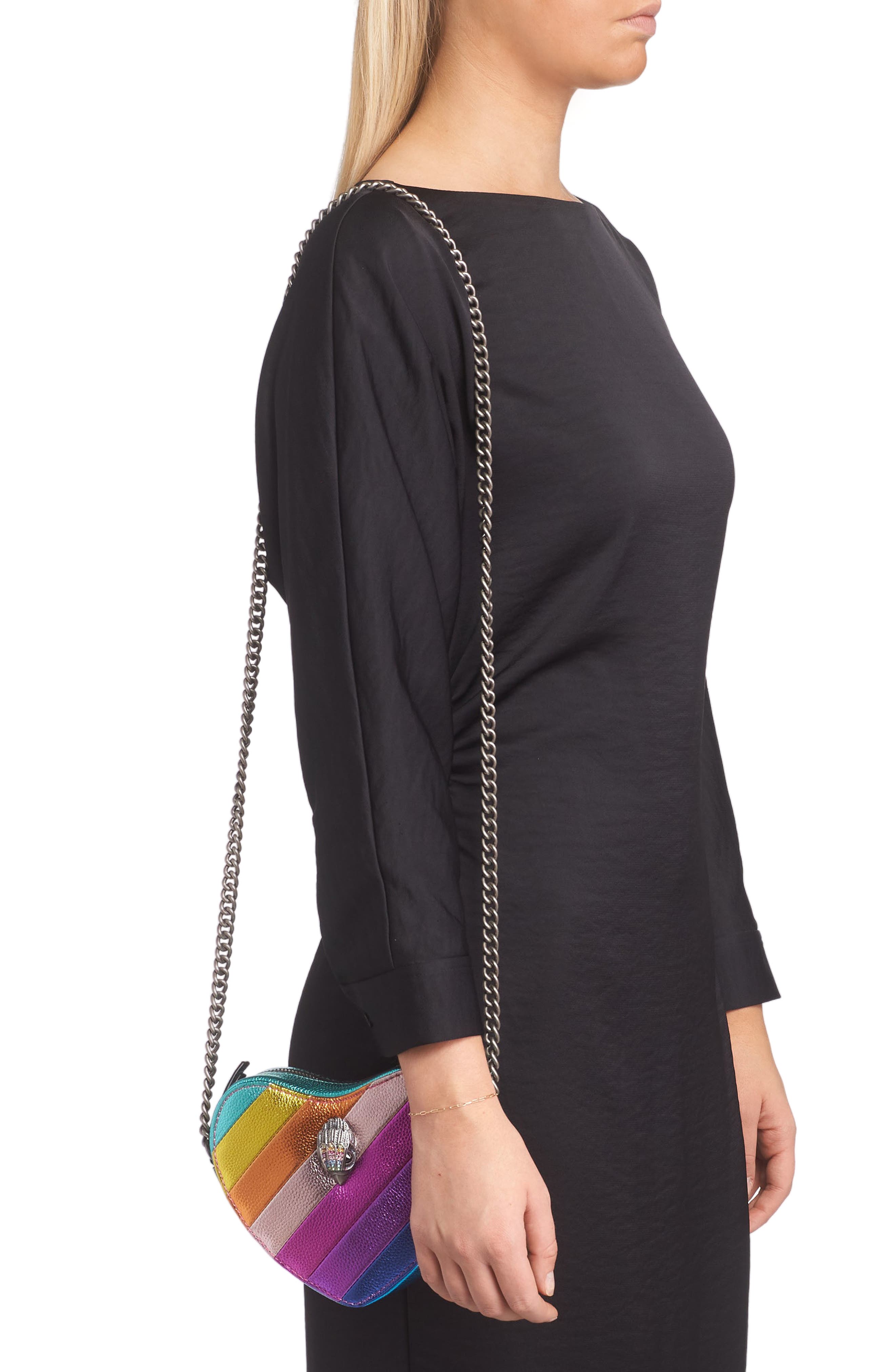 Kurt Geiger London Rainbow Shop Mini Kensington Heart Crossbody Bag, Alternate, color, Multi/ Other