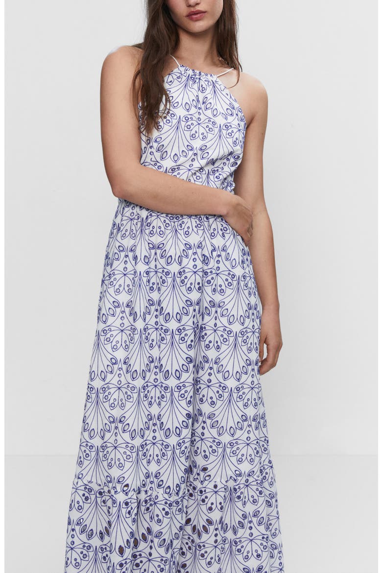 mango embroidered maxi dress MANGO Embroidered Lace Inset Maxi Dress