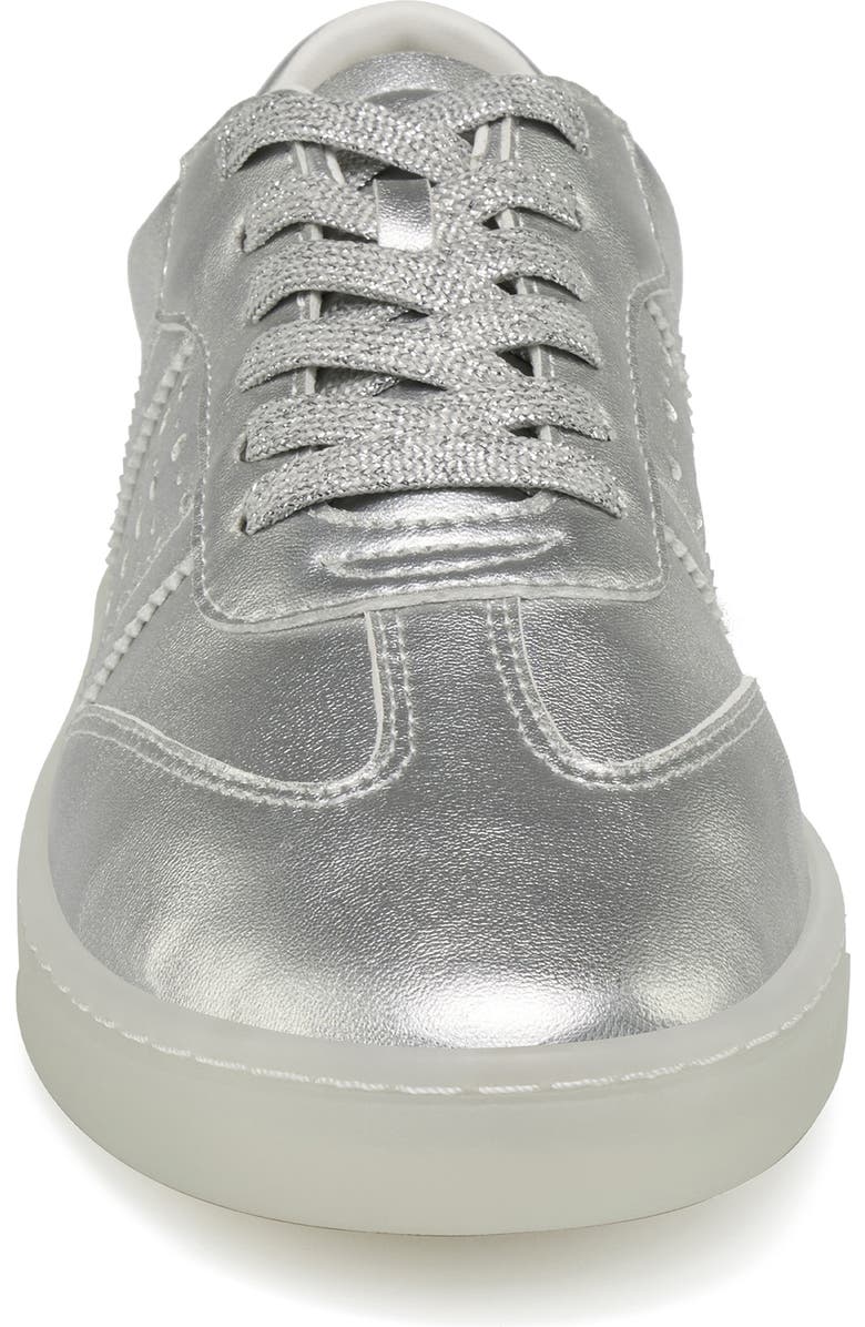 JSlides Hunter Leather Sneaker, Alternate, color, Silver