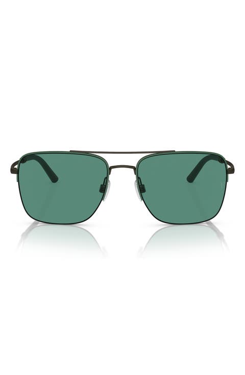 Roger Federer 56mm Semirimless Pilot Sunglasses