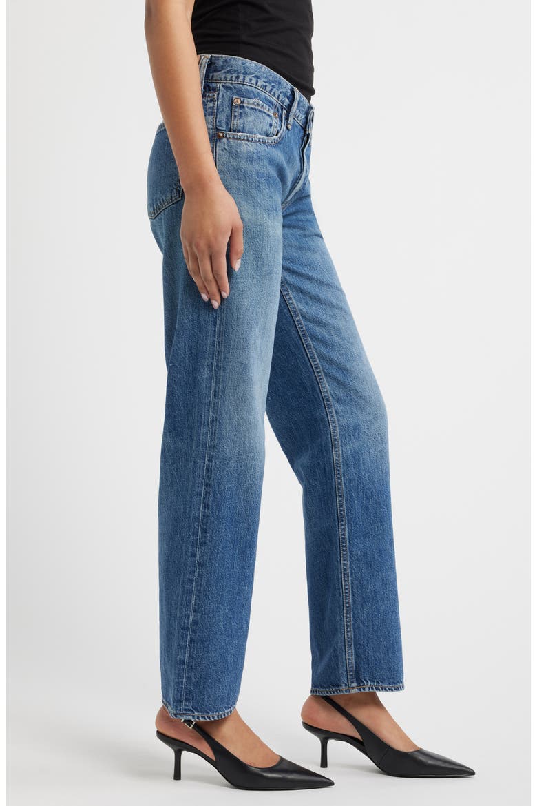 Straight Low Rise Straight Leg Jeans, Alternate, color, BLUE