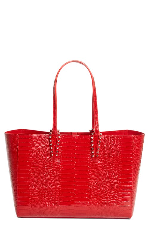 Christian Louboutin Small Cabata Soft Croc Embossed Patent Leather Tote