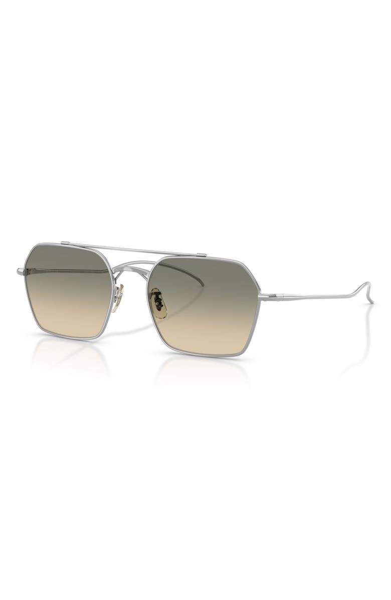 Oliver Peoples TK-15 53mm Geometric Sunglasses, Alternate, color, Silver / Enoki Gradient