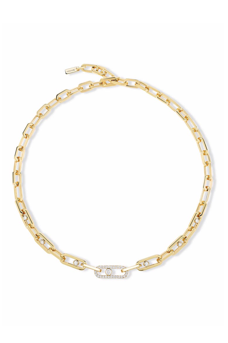 Move Link Diamond Necklace, Main, color, YELLOW GOLD