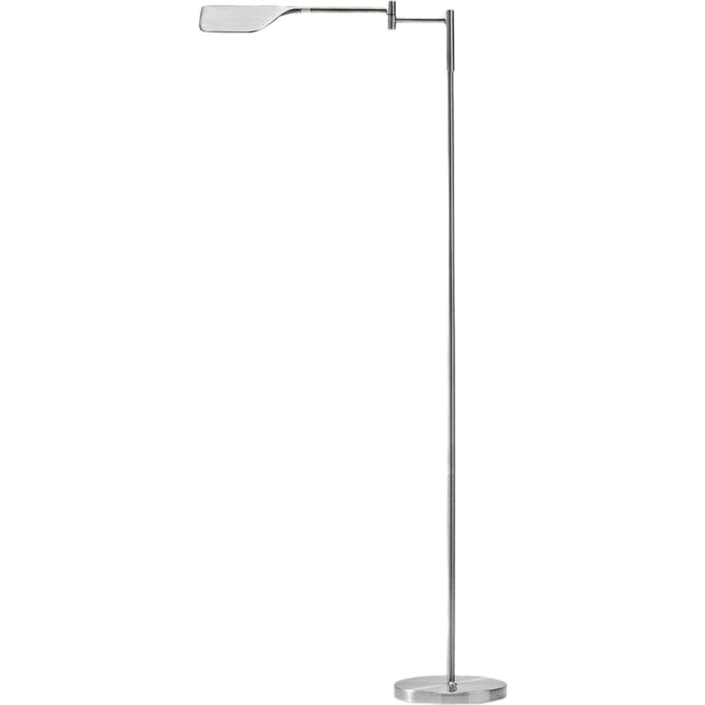 Brightech Leaf 53" Industrial Led Task Floor Lamp With Metal Empire Shade, 3-way Dimming In Silver