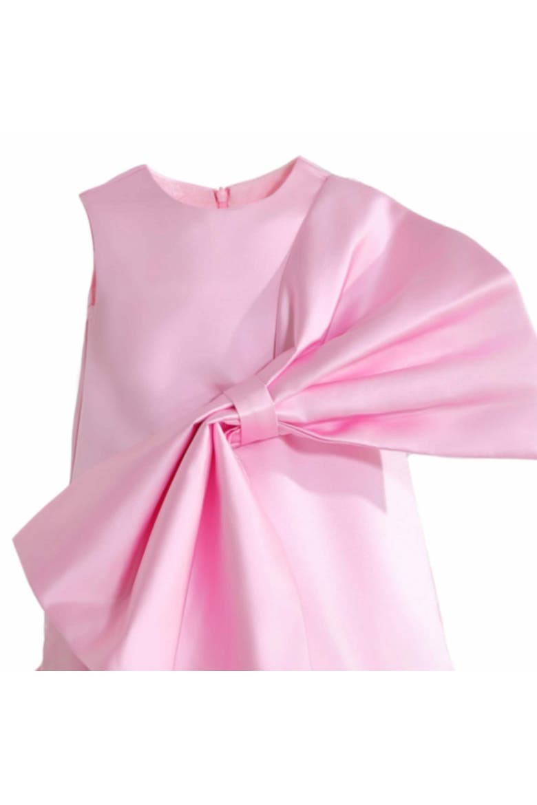 Dahlielle Satin Bow Dress, Alternate, color, Pink
