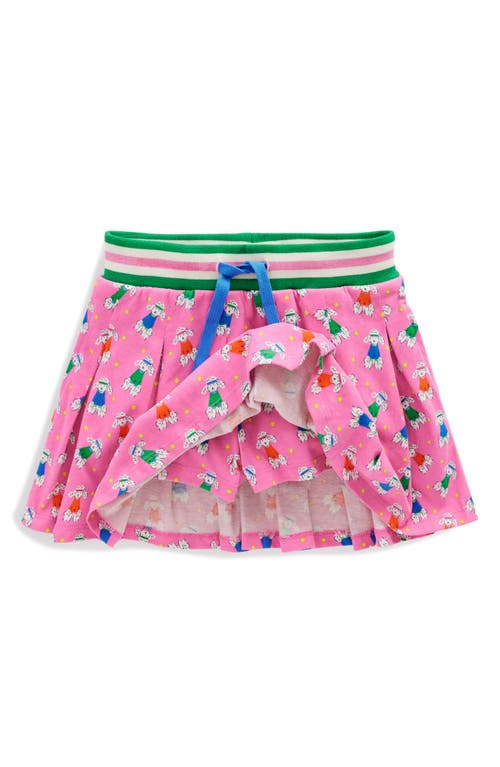 Mini Boden Kids' Pleated Jersey Skort In Cosmos Pink Sporty Poodle