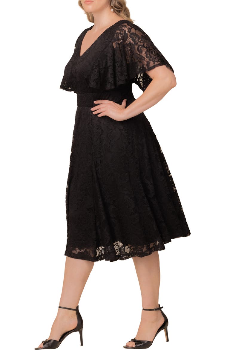Camille Lace Midi Cocktail Dress, Alternate, color, ONYX