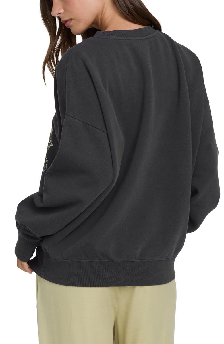 Billabong Echo Oversize Fleece Graphic Sweatshirt, Alternate, color, Black Sands