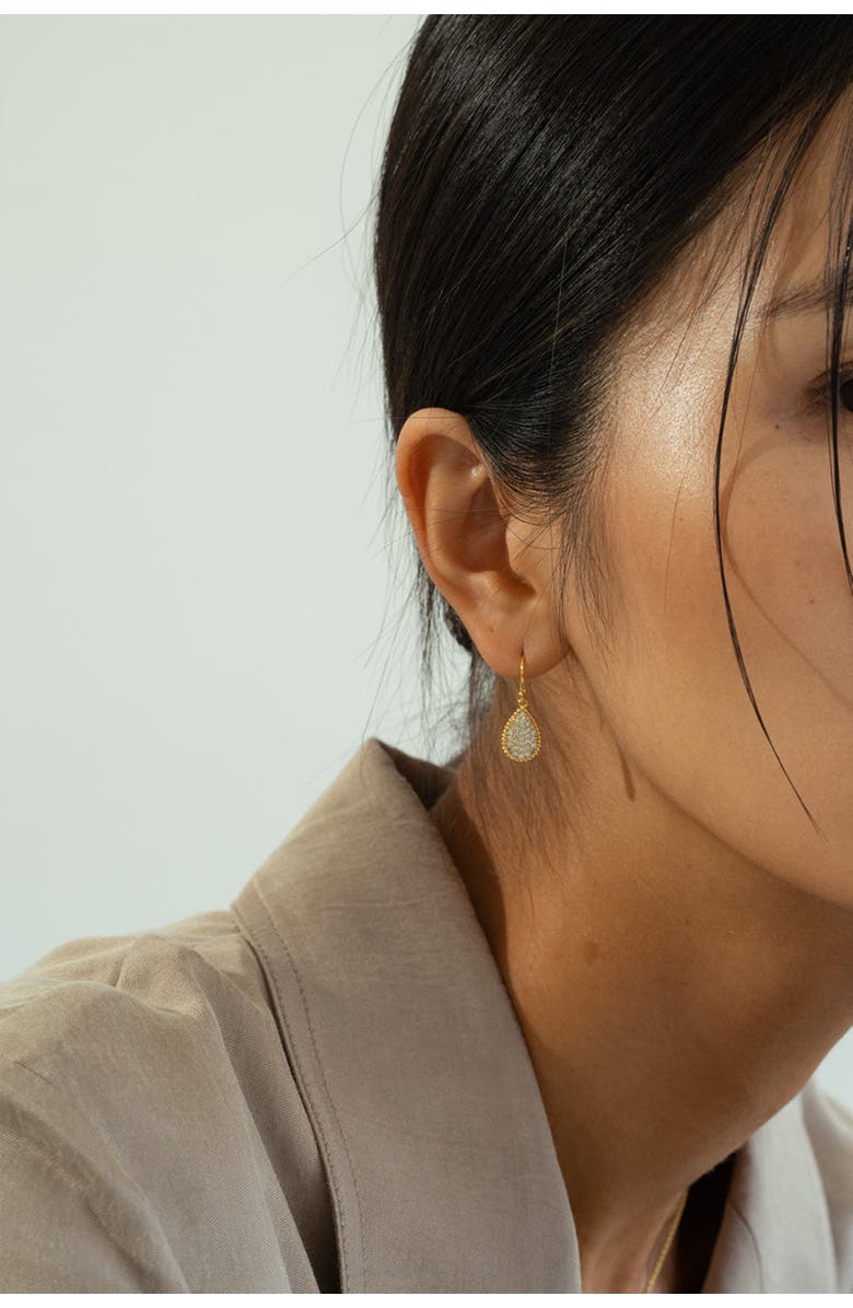 Bearfruit Jewelry Sterling Silver 18k Gold Plated Leah Crystal Necklace & Earring Set Holiday Gift Idea, Alternate, color, Gold