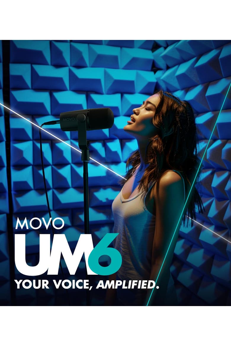 UM6 Dynamic Podcast Microphone with Built-in GainCast Preamp - XLR and USB C Outputs, Alternate, color, Black