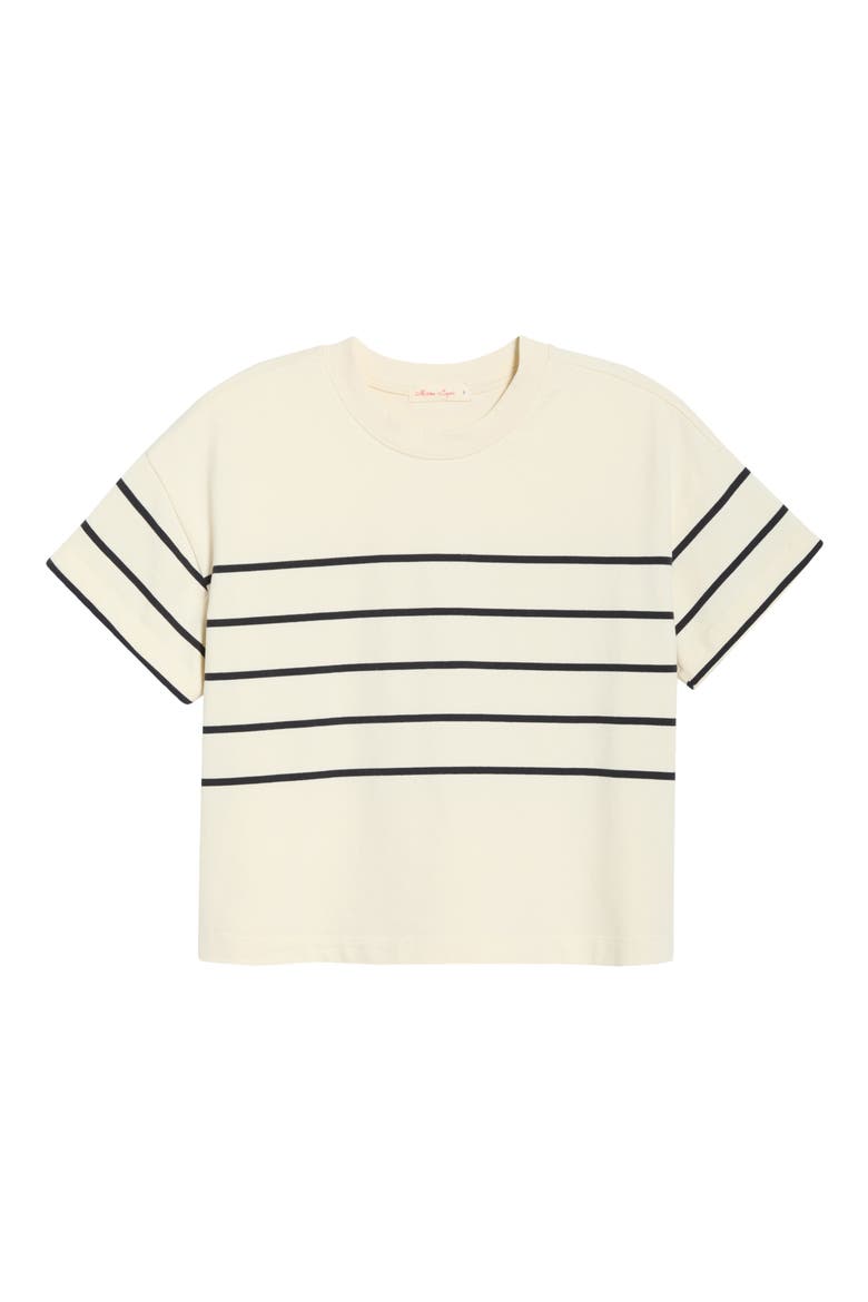 Stripe Cotton T-Shirt, Alternate, color, BLACK/ WHITE STRIPE