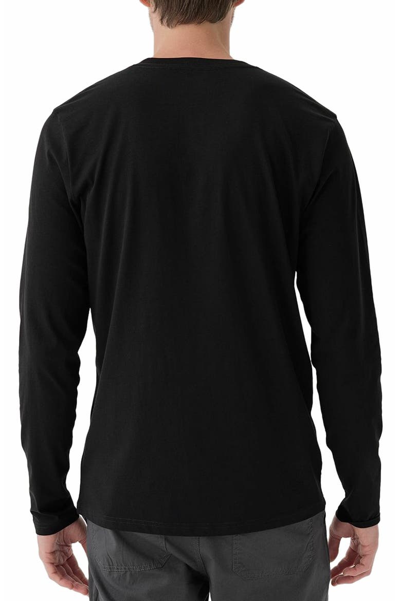 Organic Cotton Softspun Long Sleeve Henley, Alternate, color, Black