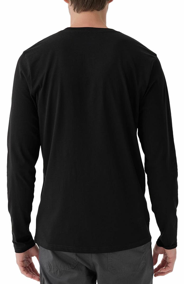 Pact Organic Cotton Softspun Long Sleeve Henley, Alternate, color, Black