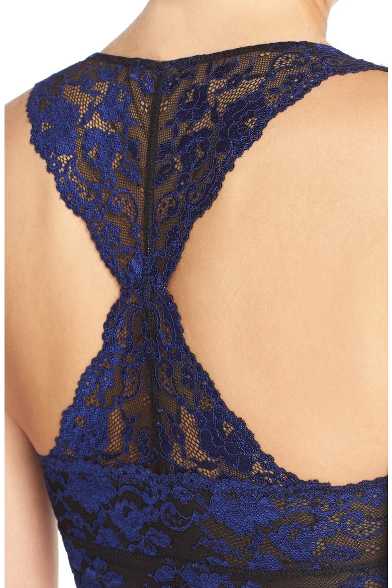 'Wild Roses' Cross Dye Racerback Bralette, Alternate, color, BLACK/ SAPPHIRE COMBO