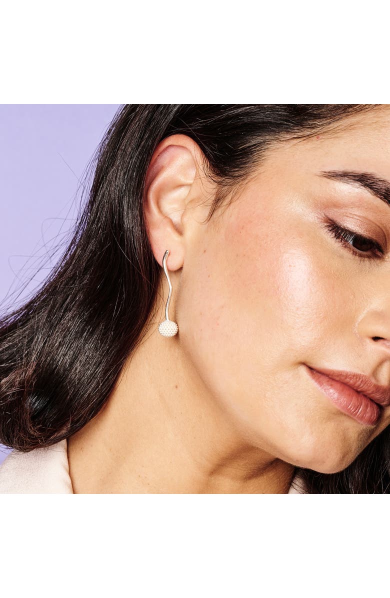 Toolally Long Pom Pom Drop Earrings - Sterling Silver, Alternate, color, Sterling Silver