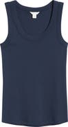 Caslon® Scoop Neck Rib Cotton Tank