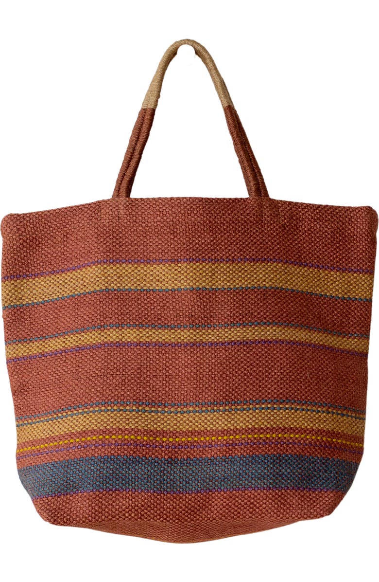Will & Atlas Sedona Market Shopper Jute Tote, Main, color, Red/ Gold/ Indigo