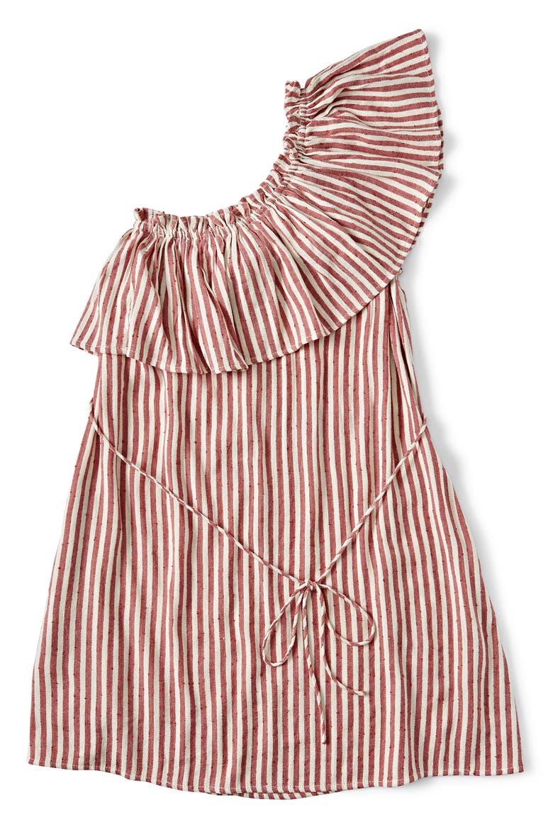 x Sincerely Jules Right Minded One-Shoulder Dress, Alternate, color, RED CLAY