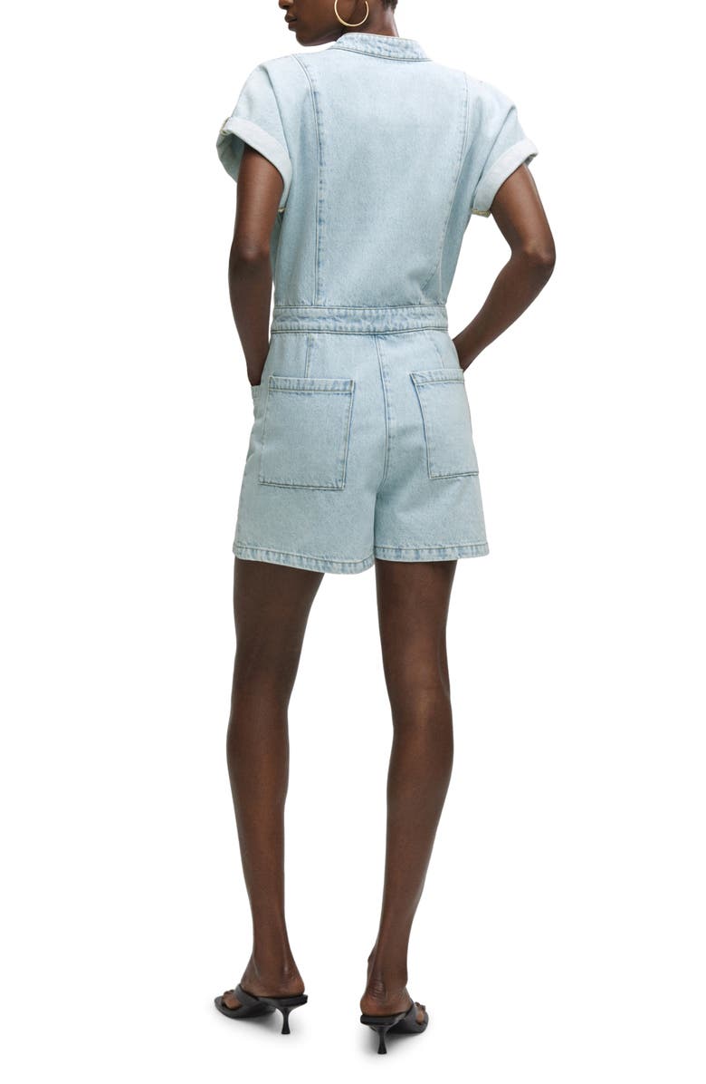 MANGO Denim Romper, Alternate, color, 