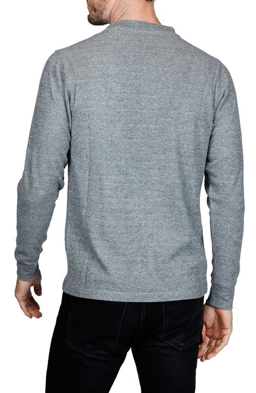 Tailorbyrd Cozy Waffle Knit Long Sleeve Henley In Gray