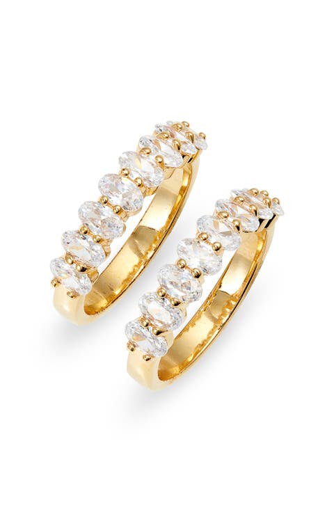 Set of 2 Oval Cubic Zirconia Bands