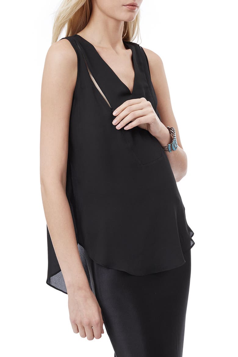 'Amanda' Print Maternity/Nursing Tank, Alternate, color, BLACK