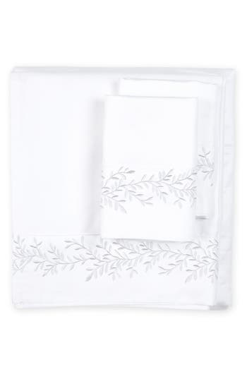 Melange Home Floral Vine 600 Thread Count Sheet Set In White