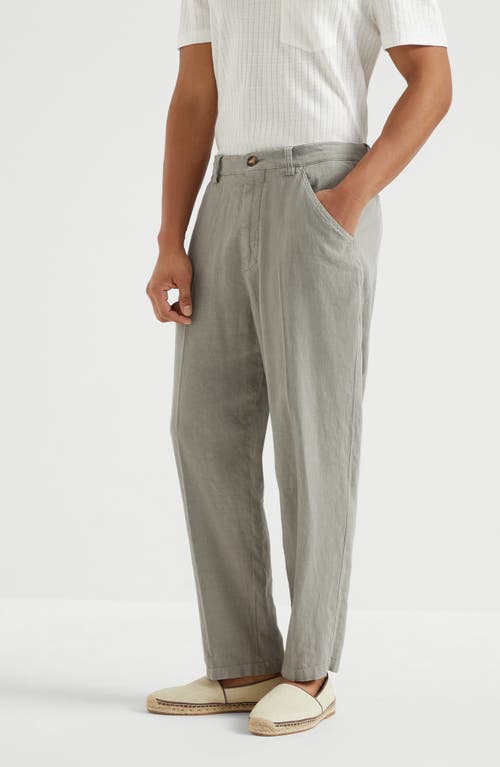 Brunello Cucinelli Leisure Fit Trousers In Khaki