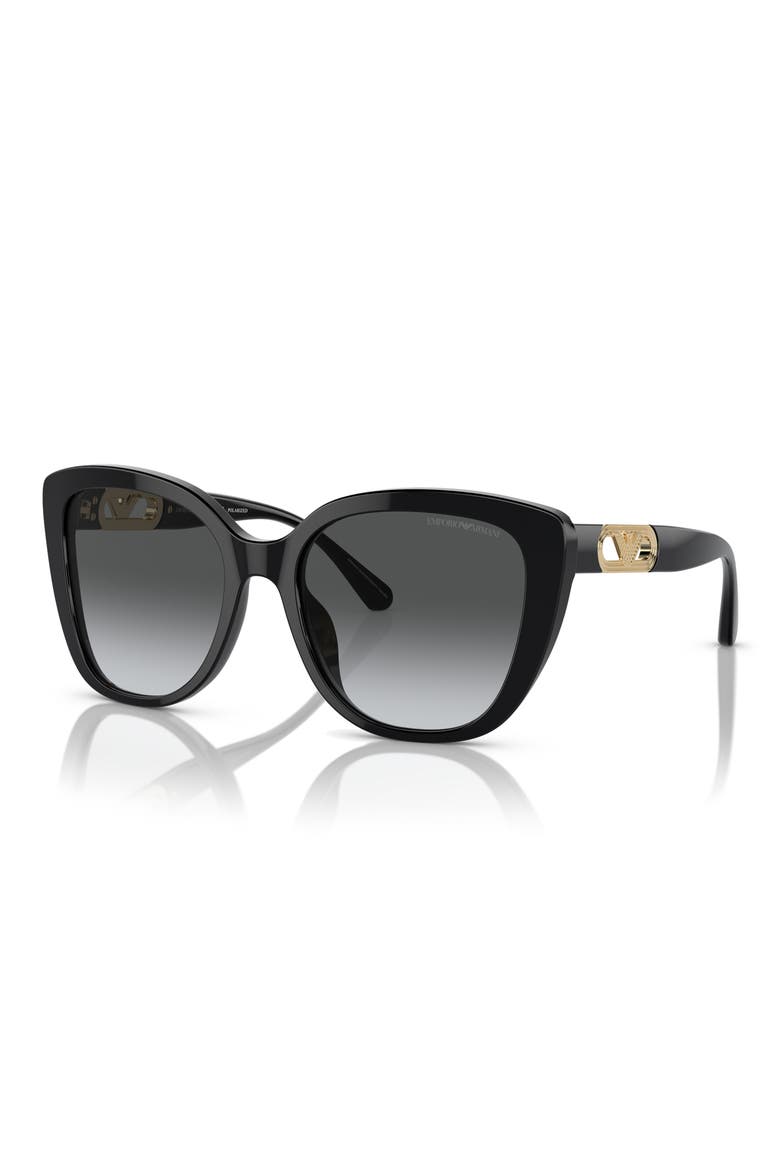 54mm Butterfly Sunglasses, Alternate, color, BLACK / POLAR GREY GRADIENT