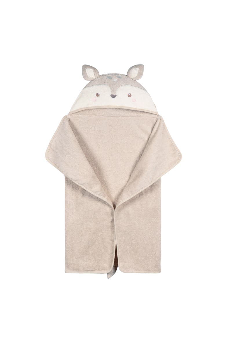 Just Born Tan Deer Character Hooded Towel, Alternate, color, Deer