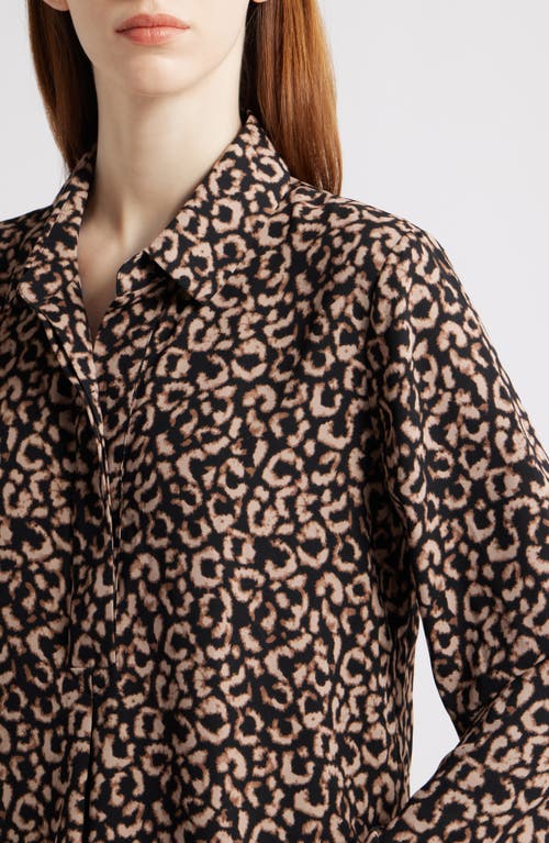 Nic + Zoe Nic+zoe Abstract Animal Print Top In Brown