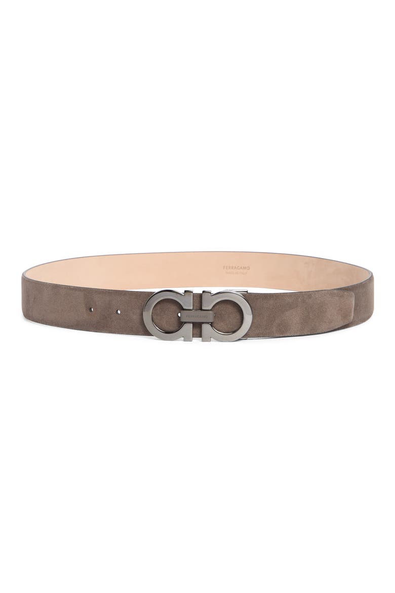 Double Gancio Suede Belt, Main, color, ELEFANTE NATURALE