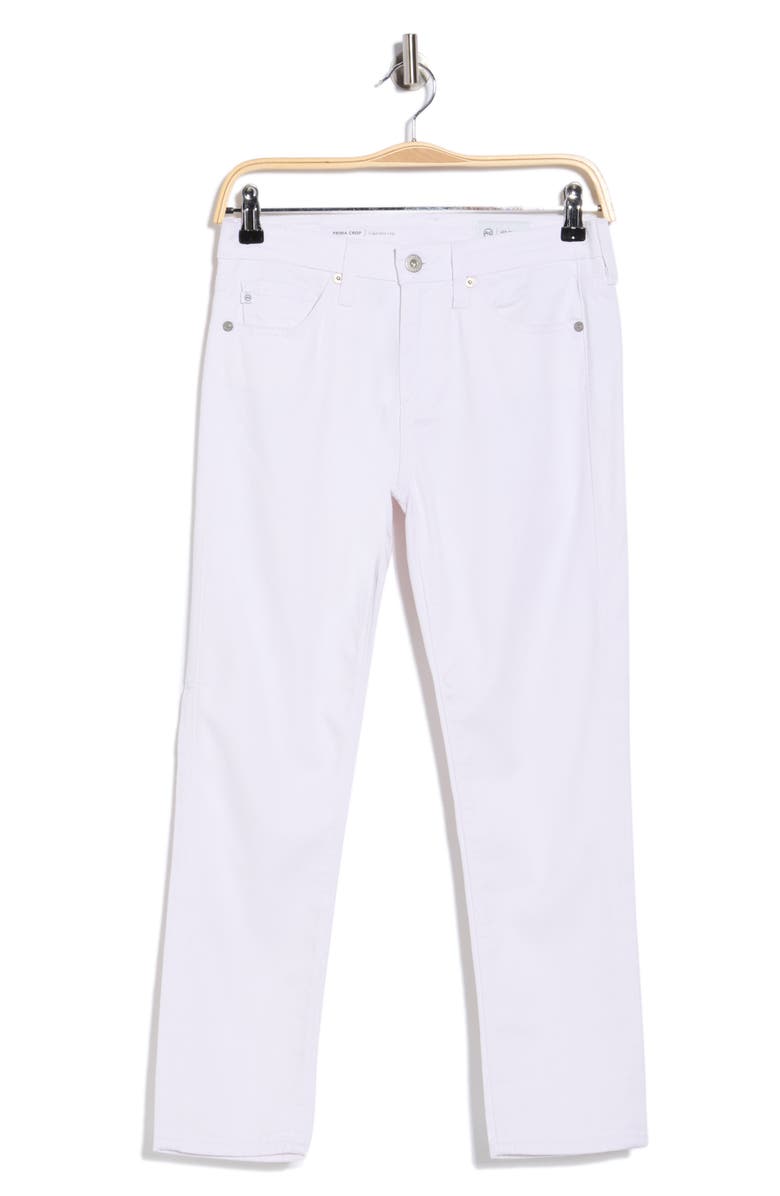 AG Prima Low Rise Crop Cigarette Jeans, Alternate, color, Pearl White