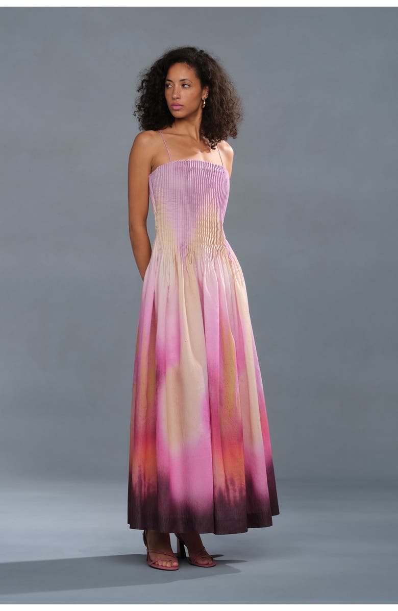 AMUR Grecia pleated dress, Alternate, color, Flora In Focus