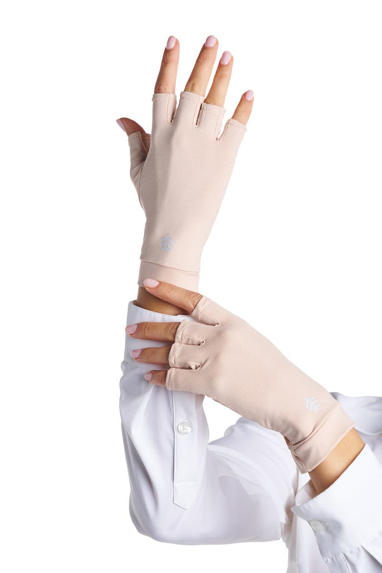 Ouray Fingerless UV Sun Gloves, UPF 50+ Sun Protection, Alternate, color, Pale Khaki