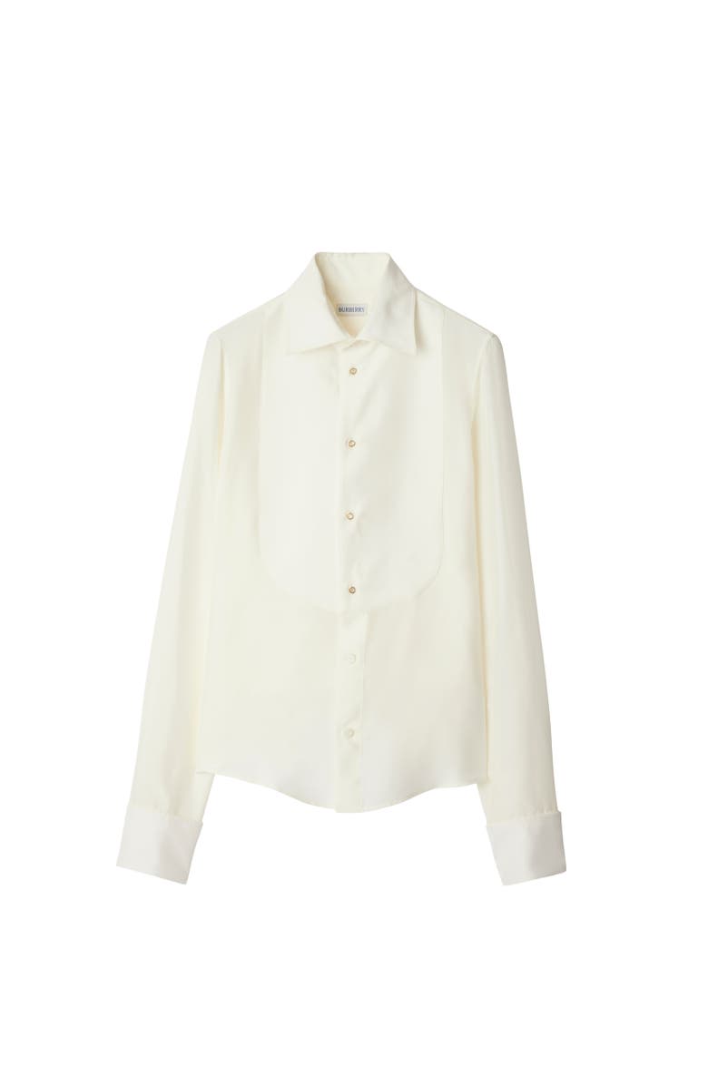 Burberry Regular Fit Silk Tuxedo Shirt, Alternate, color, 