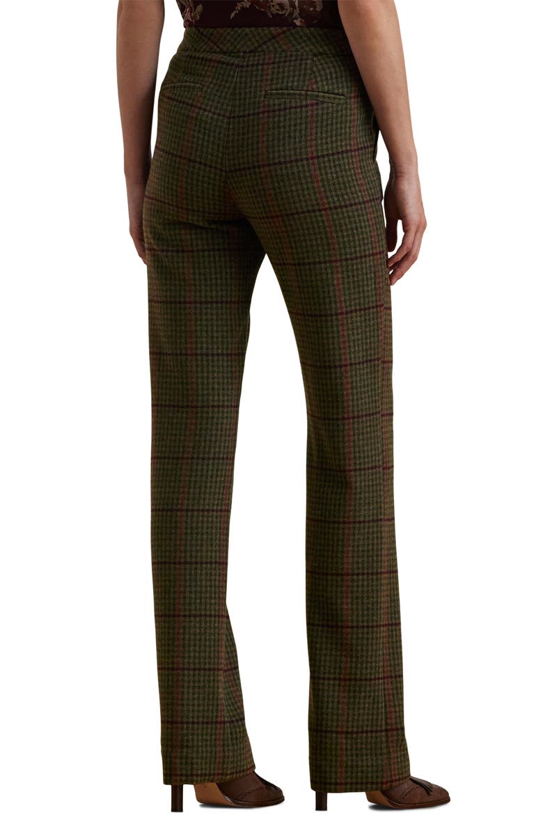 Lauren Ralph Lauren Check Straight Leg Twill Pants, Alternate, color, 