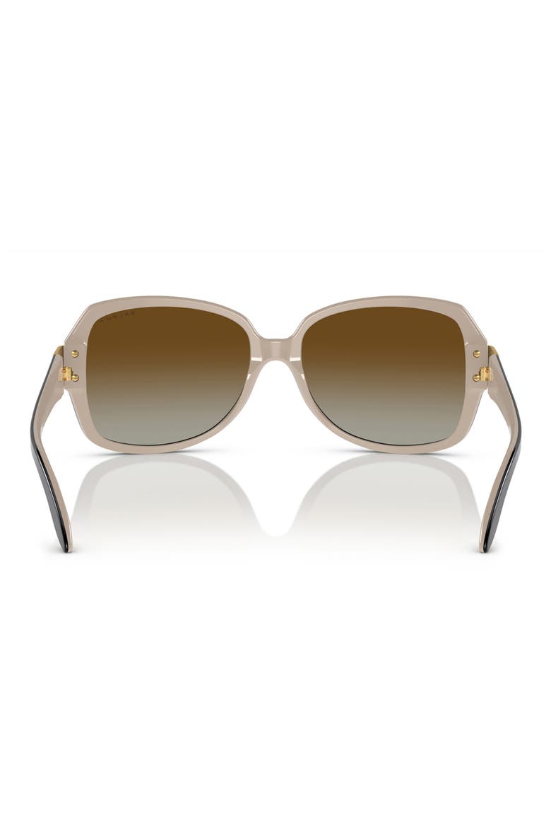 58mm Gradient Butterfly Sunglasses, Alternate, color, SHINY BLACK NUDE / BROWN