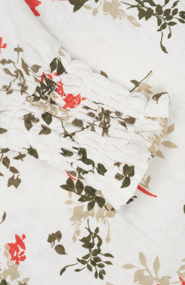 Lucky Brand Floral Print Blouson Sleeve Top, Alternate, color, 