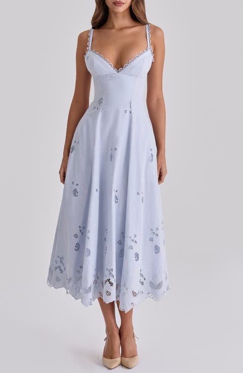 Tatiana Bluebell Broderie Midi Dress