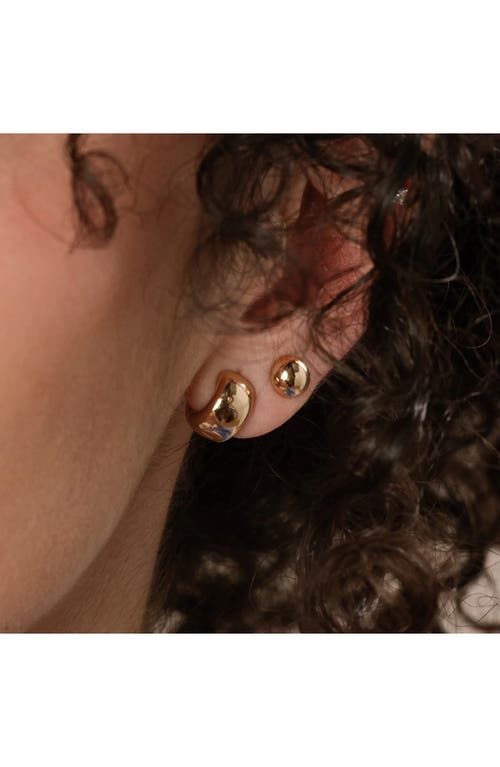 Made By Mary Sol Button Stud Earrings In Gold