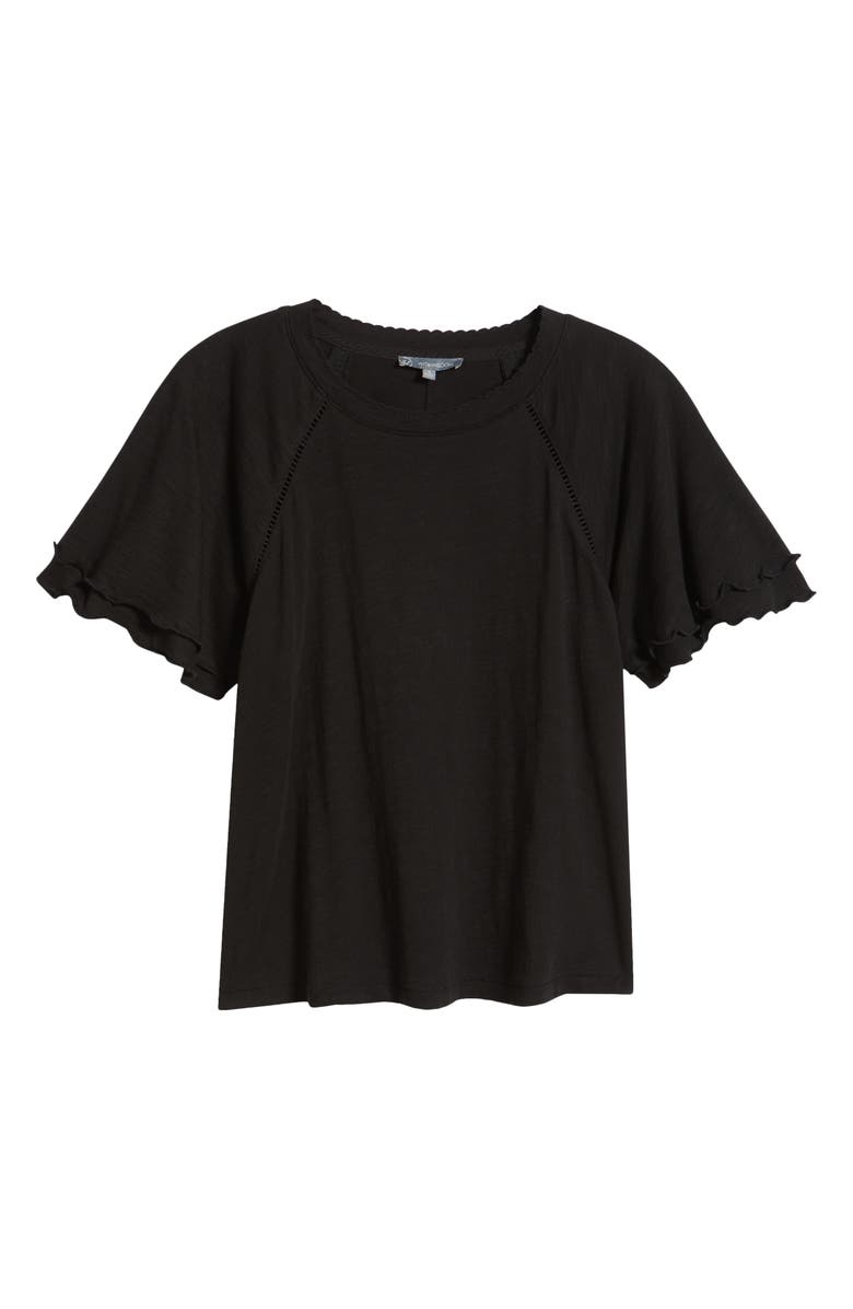 Wit & Wisdom Flutter Sleeve Top, Alternate, color, Black