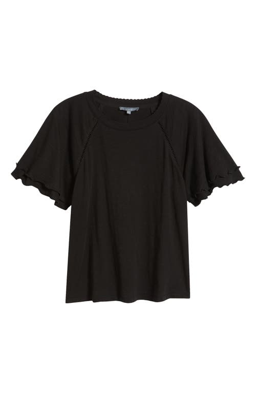 Wit & Wisdom Flutter Sleeve Top In Black