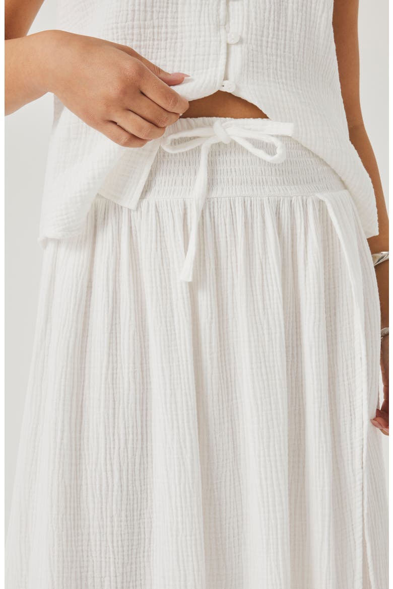 Ava Tie Waist Gauze Maxi Skirt, Alternate, color, WHITE